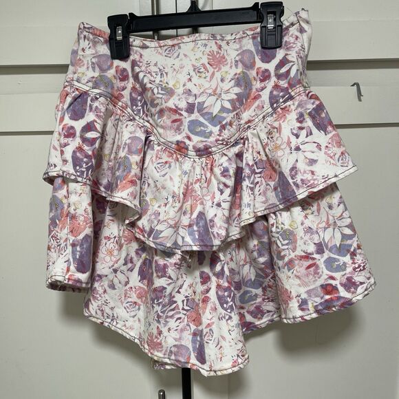 Driftwood Ruffle Skirt Free People Sweet Romeo Cotton Rayon Size S Small NWT - Picture 2 of 9